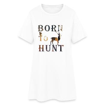 Born to Hunt - Frauen T-Shirt-Kleid - Weiß - Vorne