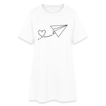 Flyer avec le coeur - Robe T-shirt Femme - blanc - Devant