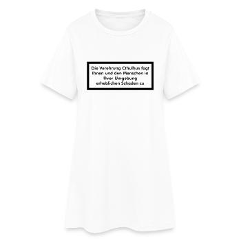 Die Verehrung Cthulhus fügt Schaden zu (1F) - Frauen T-Shirt-Kleid - Weiß - Vorne