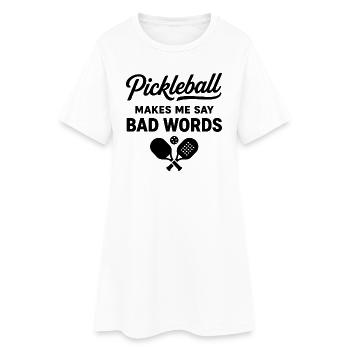 Pickleball Passion | Joueur et Humour Sportif - Robe T-shirt Femme - blanc - Devant