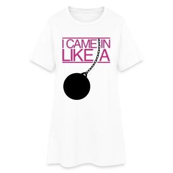 Je suis entré comme une boule de démolition - Robe T-shirt Femme - blanc - Devant