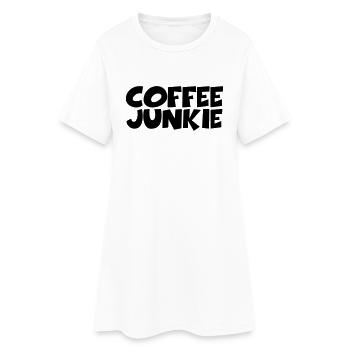 Coffee Junkie - Robe T-shirt Femme - blanc - Devant