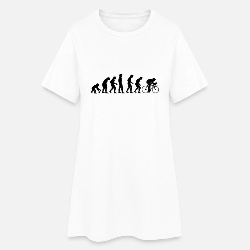 fahrrad_evolution - Frauen T-Shirt-Kleid - Weiß