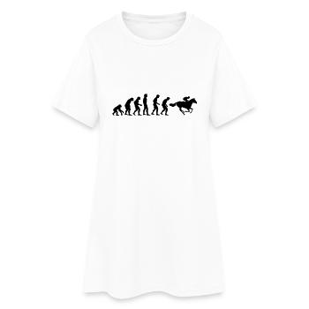 horse racing evolution - Women’s T-Shirt Dress - white - Front