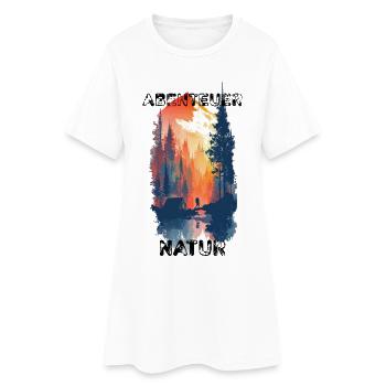 Abenteuer Natur – Wanderer im Sonnenuntergang - Frauen T-Shirt-Kleid - Weiß - Vorne
