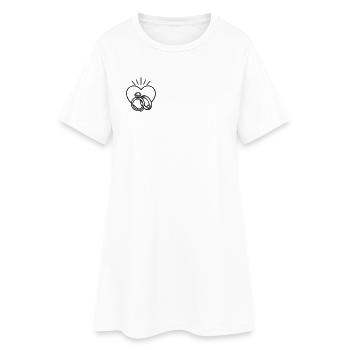Mariage - Bague et coeur - Robe T-shirt Femme - blanc - Devant