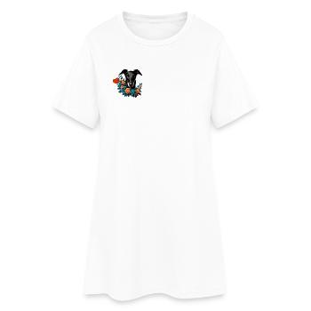 Galgo Blackbeauty Nr01 - Frauen T-Shirt-Kleid - Weiß - Vorne