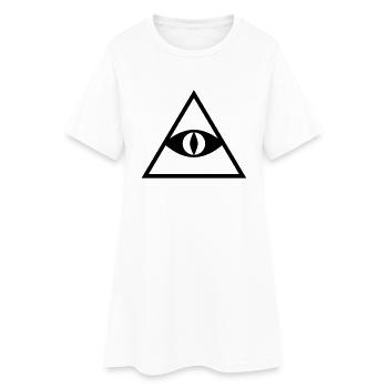 Pyramide - Frauen T-Shirt-Kleid - Weiß - Vorne