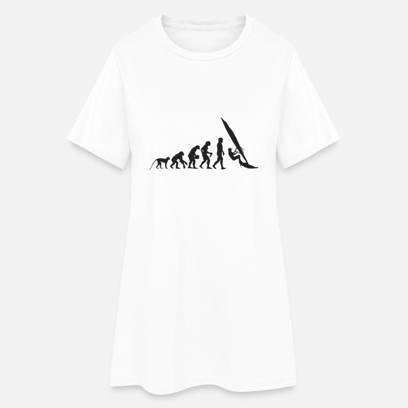 Evolution Windsurfing - Frauen T-Shirt-Kleid - Weiß