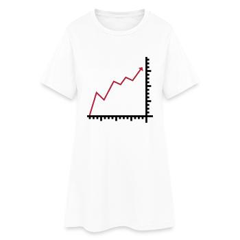 Diagramm - Frauen T-Shirt-Kleid - Weiß - Vorne