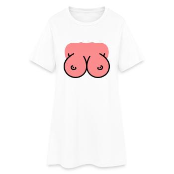 Seins - Seins - Seins - Robe T-shirt Femme - blanc - Devant