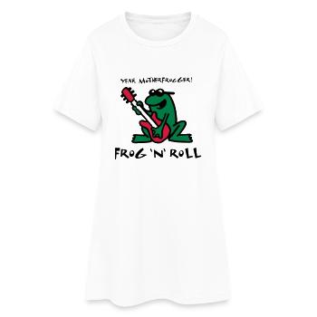 frog_n_roll_072011_d_3c - Women’s T-Shirt Dress - white - Front