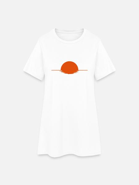 Sonnenuntergang - Frauen T-Shirt-Kleid - Weiß