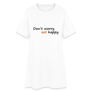 essen - Frauen T-Shirt-Kleid - Weiß - Vorne