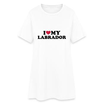 Labrador - Frauen T-Shirt-Kleid - Weiß - Vorne