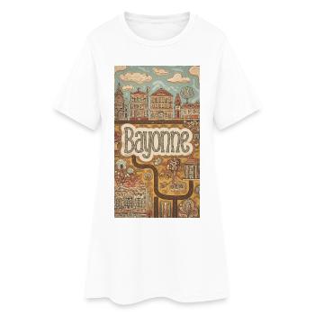 Bayonne Paysage urbain fantaisiste France - Robe T-shirt Femme - blanc - Devant