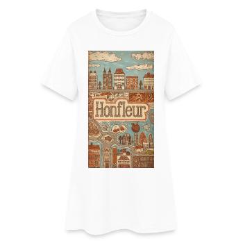 Honfleur Vintage Port Croquis France - Robe T-shirt Femme - blanc - Devant