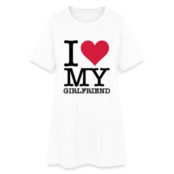 I Love My Girlfriend - Robe T-shirt Femme - blanc - Devant