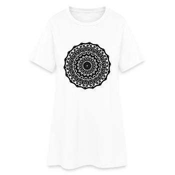Mandala - Frauen T-Shirt-Kleid - Weiß - Vorne