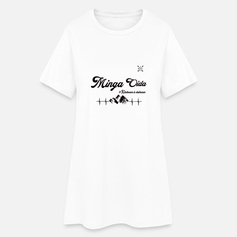 Minga Oida Stuff - Frauen T-Shirt-Kleid - Weiß