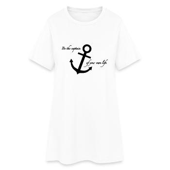 Ancor of life - Frauen T-Shirt-Kleid - Weiß - Vorne