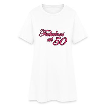 50 cinquantième anniversaire: Fabuleux à 50 - Robe T-shirt Femme - blanc - Devant