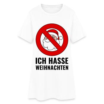 Ich hasse Weihnachten - Frauen T-Shirt-Kleid - Weiß - Vorne
