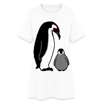 Pingouin avec bébé - Robe T-shirt Femme - blanc - Devant