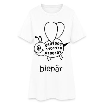 binary, binary system, bee, bienary, binary - Women’s T-Shirt Dress - white - Front
