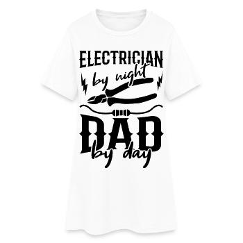 Elektriker Dad - Frauen T-Shirt-Kleid - Weiß - Vorne