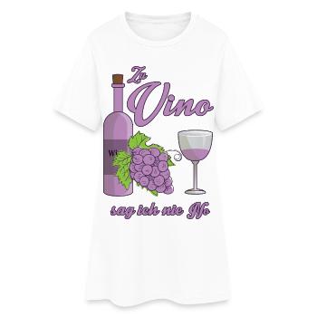 Wein Liebhaber - Frauen T-Shirt-Kleid - Weiß - Vorne