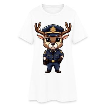 Police Hirsch - Robe T-shirt Femme - blanc - Devant
