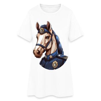 Cheval de police - Robe T-shirt Femme - blanc - Devant