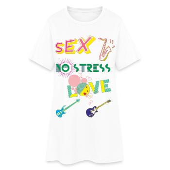 SEX_No stress_Love - Robe T-shirt Femme - blanc - Devant