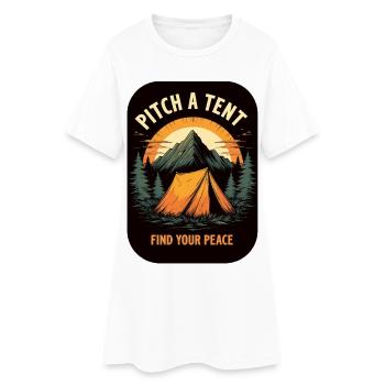 Camping - Plantez votre tente, trouvez votre tranquillité - Robe T-shirt Femme - blanc - Devant