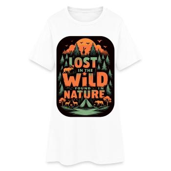 Lost in the Wild Nature Camping - Women’s T-Shirt Dress - white - Front