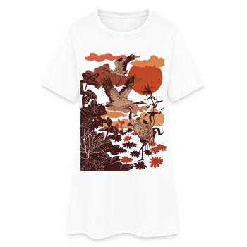 KRÄNE - Frauen T-Shirt-Kleid - Weiß - Vorne