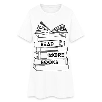 read more books - farbig - Frauen T-Shirt-Kleid - Weiß - Vorne