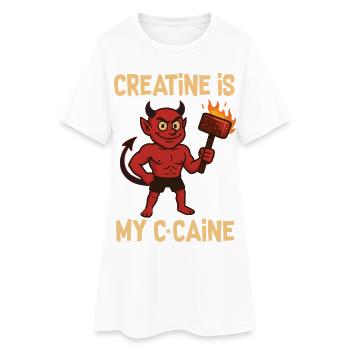 La créatine est mon obsession – Lifting légal Addiction - Robe T-shirt Femme - blanc - Devant