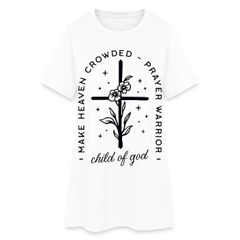 Fille chrétienne enfant de dieu ciel floral croix - Robe T-shirt Femme - blanc - Devant