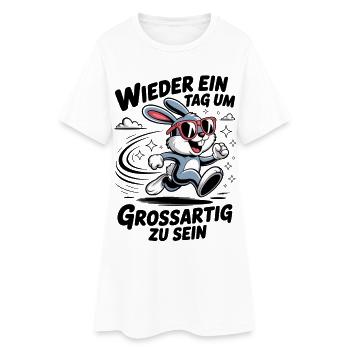 Lustiger Cartoon Hase mit Sonnenbrille - Frauen T-Shirt-Kleid - Weiß - Vorne