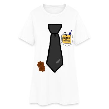Cravate amusante pour le bureau à domicile - Robe T-shirt Femme - blanc - Devant