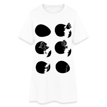 A la découverte du monde ou pas (noir) - Robe T-shirt Femme - blanc - Devant