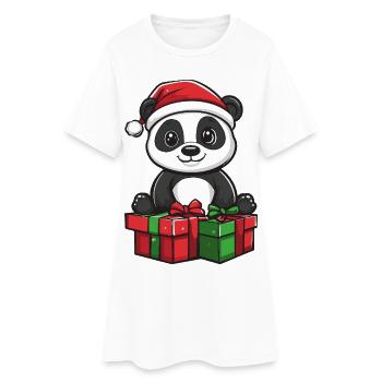 Cadeaux de Noël Panda - Robe T-shirt Femme - blanc - Devant