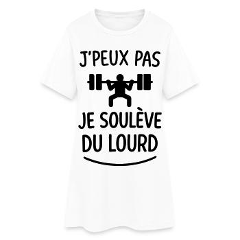 Jpeux_pas-_je_soulve_du_lourd - Robe T-shirt Femme - blanc - Devant