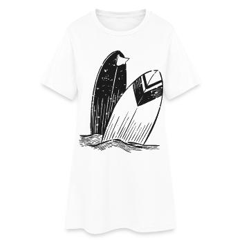 Vagues Rétro - Design Planches de Surf Vintage - Robe T-shirt Femme - blanc - Devant