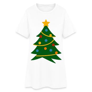 Sapin festif à guirlandes - Robe T-shirt Femme - blanc - Devant