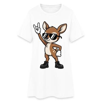 Cadeau musical rock de Deer Fawn - Robe T-shirt Femme - blanc - Devant