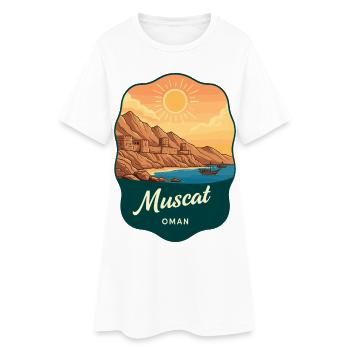 Badge de voyage vintage Sunset de Mascate Oman - Robe T-shirt Femme - blanc - Devant