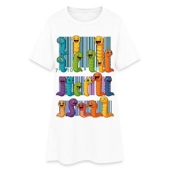 Collection de codes-barres colorés pour vers - Robe T-shirt Femme - blanc - Devant